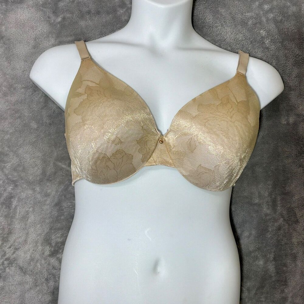 Cacique Underwire Bra 36DDD Full Coverage mesh beige